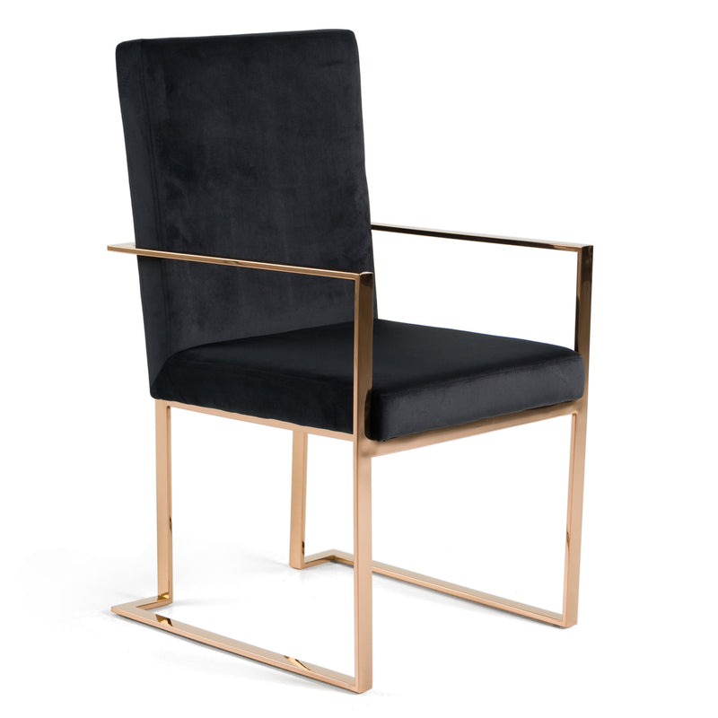 Cartier Modern Black & Rosegold Dining Table Set — view 2