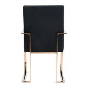 Trea - Modern Black Velvet & Rosegold Dining Chair — view 5