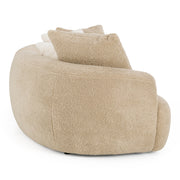 Trevor - Modern Tan Fabric Curved Mini Sectional Sofa — view 2