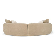 Trevor - Modern Tan Fabric Curved Mini Sectional Sofa — view 3