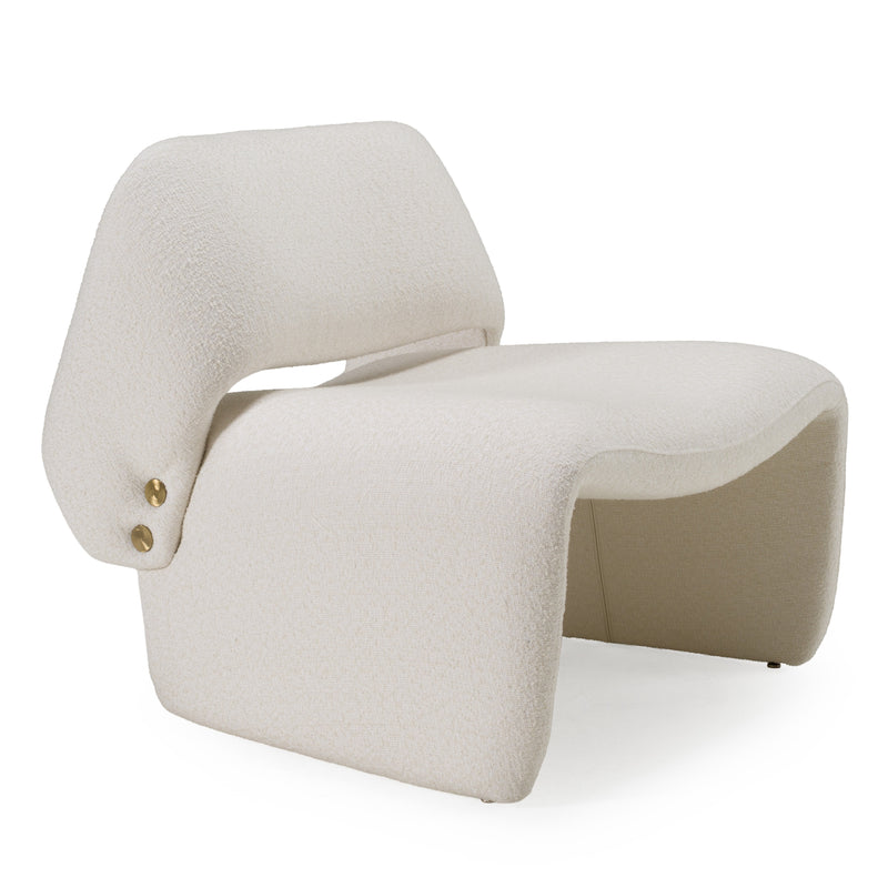 Tristan Modern Off White Fabric Accent Chair — view 2