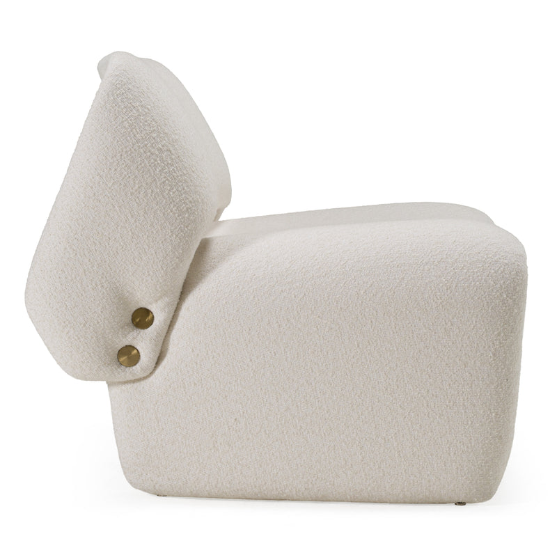 Tristan Modern Off White Fabric Accent Chair — view 4
