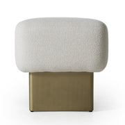 Triumph - Contemporary Off-White Fabric + Antique Brass Bench — view 5
