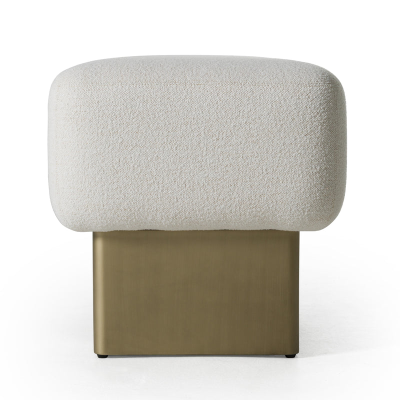 Triumph - Contemporary Off-White Fabric + Antique Brass Bench — view 5