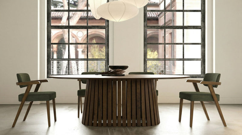 Truman - Mid-Century Modern Walnut Oval Dining Table — view 5