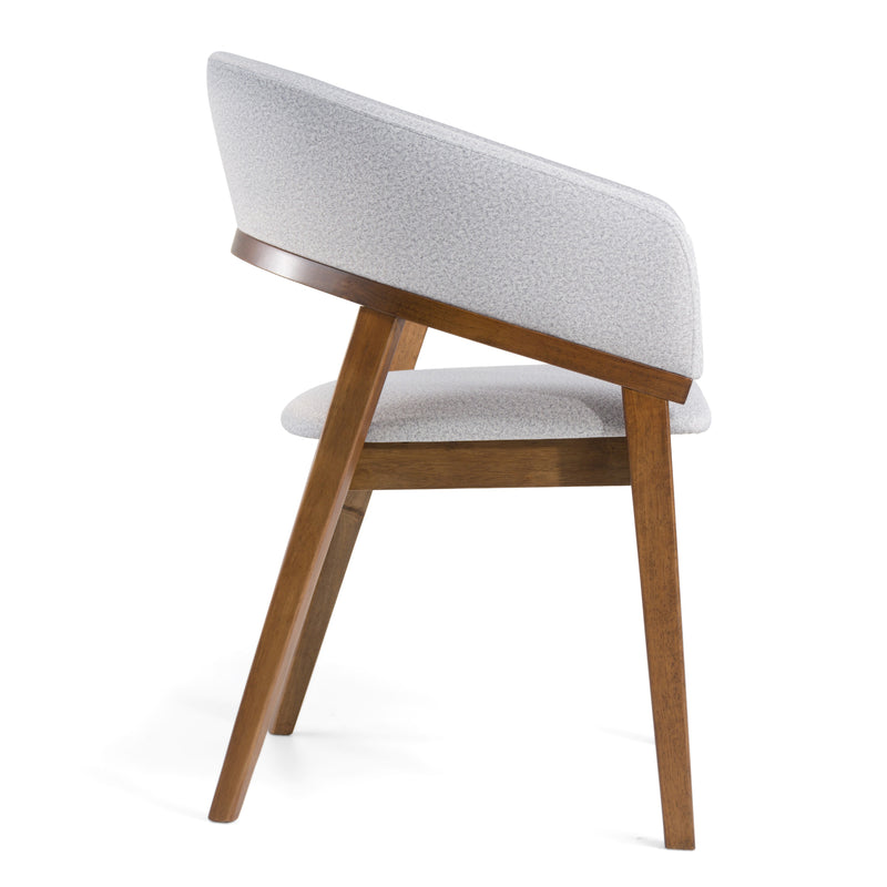 Truman - Mid-Century Modern Grey + Walnut Dining Chair — view 3