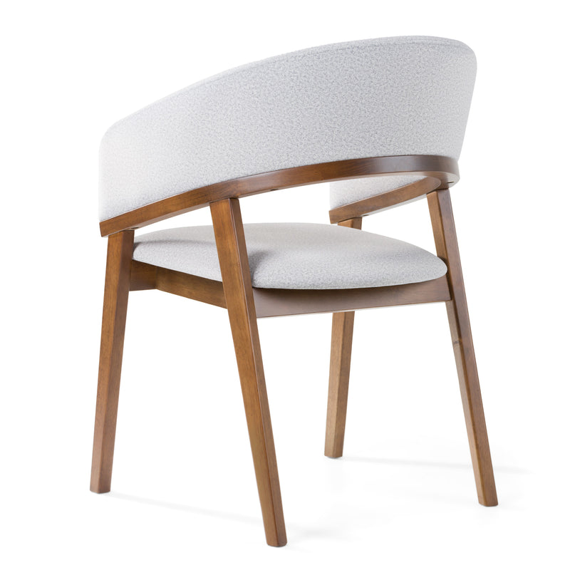 Truman - Mid-Century Modern Grey + Walnut Dining Chair — view 5
