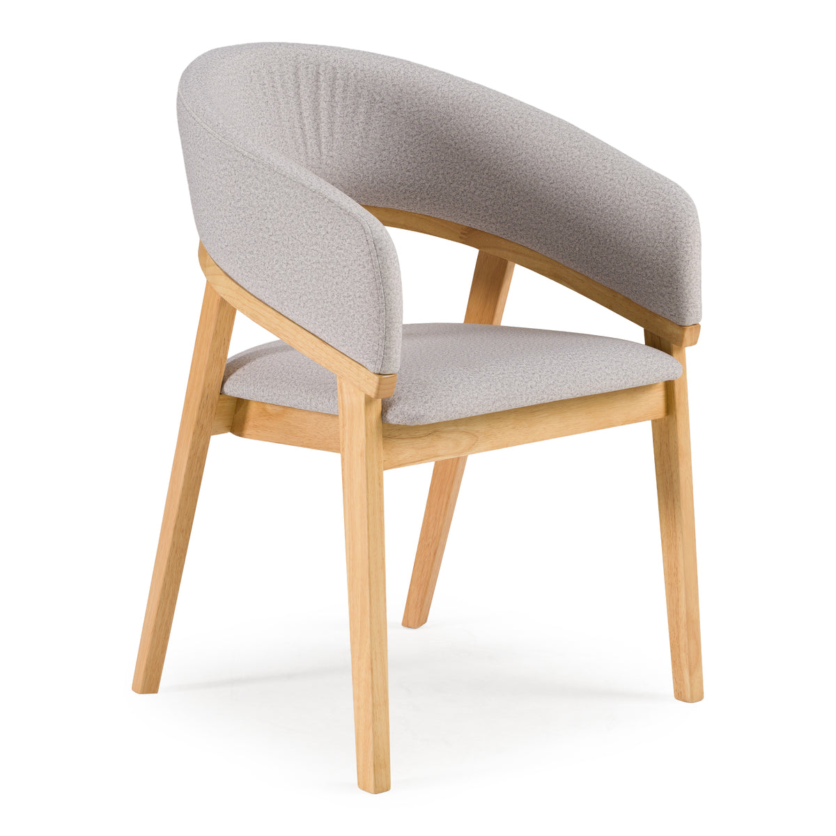 Truman - Mid-Century Modern Grey + Natural Oak Dining Chair — view 2