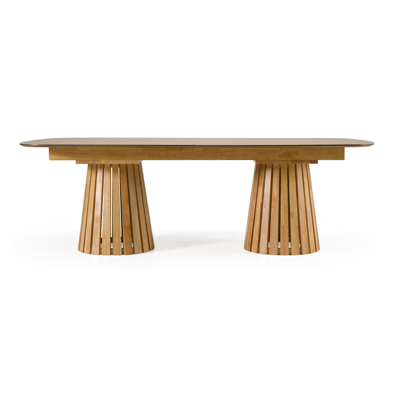 Truman - Mid-Century Modern Natural Oak Extendable Dining Table — view 3