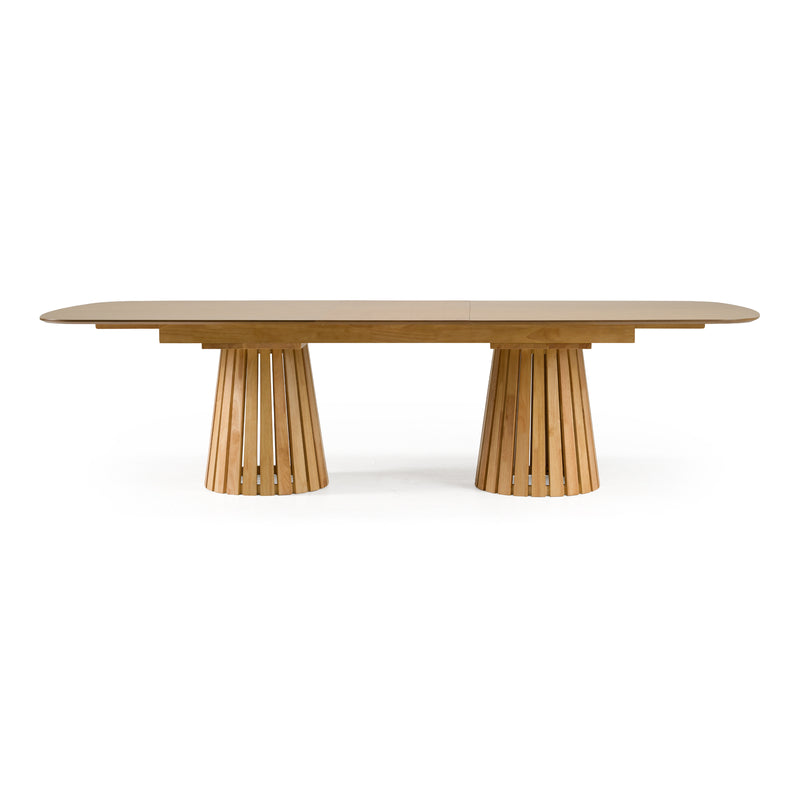 Truman - Mid-Century Modern Natural Oak Extendable Dining Table — view 4