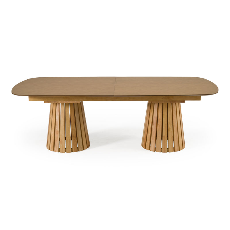 Truman - Mid-Century Modern Natural Oak Extendable Dining Table — view 5