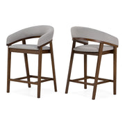 Truman - Mid-Century Modern Grey + Walnut Counter Chair (Set of 2) — view 5