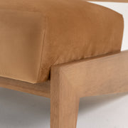 Tucker - Mid-Century Modern Camel Velvet + Chestnut Accent Chair — view 4