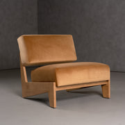 Tucker - Mid-Century Modern Camel Velvet + Chestnut Accent Chair — view 5