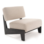 Tucker - Mid-Century Modern Light Grey Fabric + Black Walnut Accent Chair — view 2