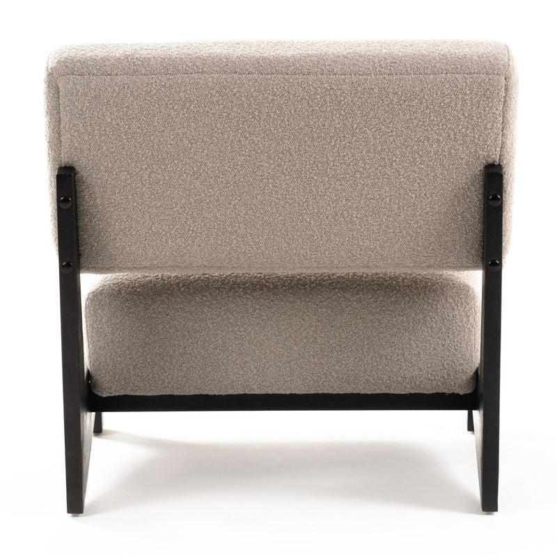 Tucker - Mid-Century Modern Light Grey Fabric + Black Walnut Accent Chair — view 4