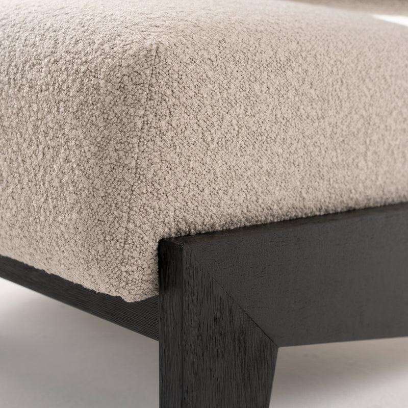 Tucker - Mid-Century Modern Light Grey Fabric + Black Walnut Accent Chair — view 5