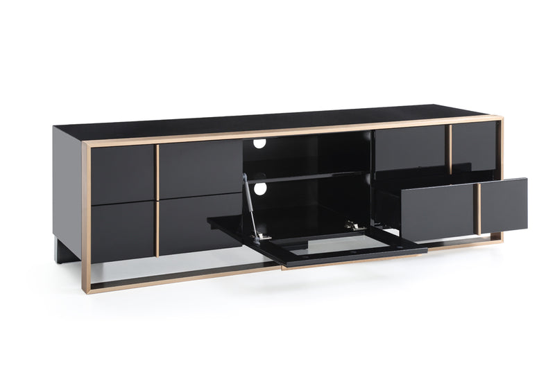 Cartier Modern Black & Rosegold TV Stand — view 4