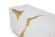 Aspen Modern White & Gold TV Stand — view 2