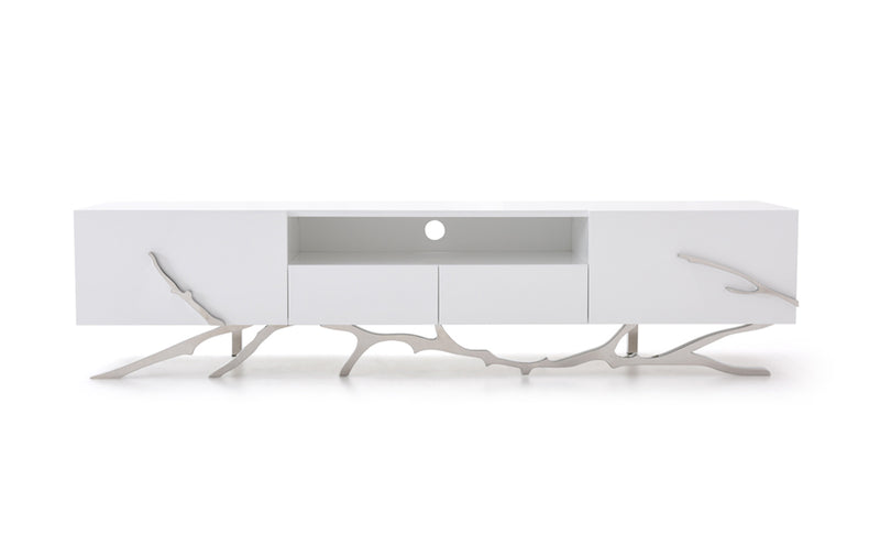 Legend 79"-Wide Modern White TV Stand — view 4
