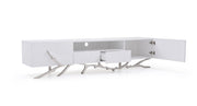 Legend 79"-Wide Modern White TV Stand — view 2