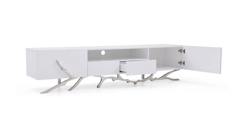 Legend 79"-Wide Modern White TV Stand — view 2