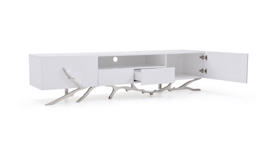 Legend 79"-Wide Modern White TV Stand — view 2