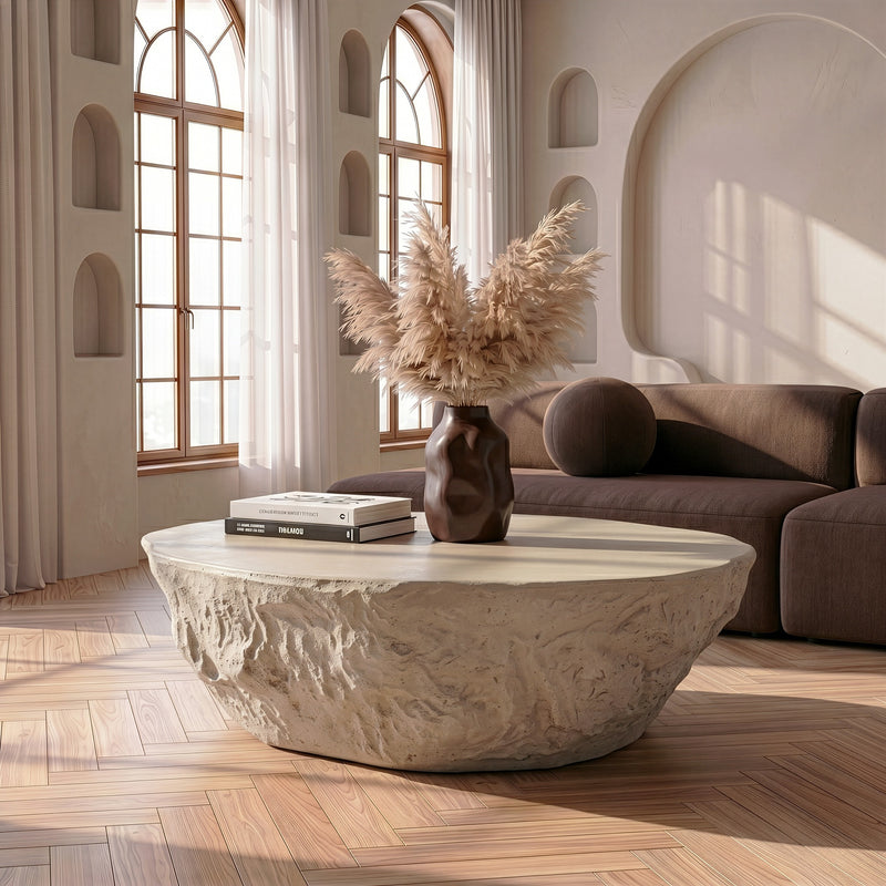 Tyrel - Modern Beige Fiberform Coffee Table — view 3