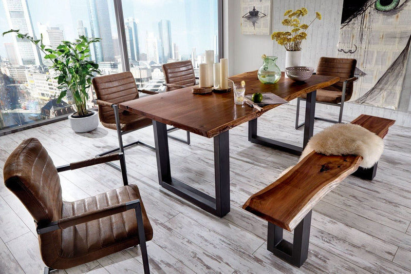 Taylor - Large 87" Modern Live Edge Wood Dining Bench — view 3