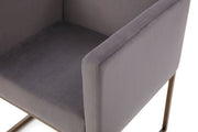 Marty - Modern Dark Grey & Copper Antique Brass Dining Chair — view 3