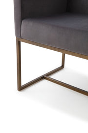 Marty - Modern Dark Grey & Copper Antique Brass Dining Chair — view 5