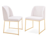 Muir - Modern White Sherpa Dining Chair (Set of 2) — view 2