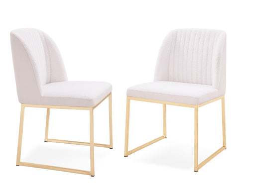 Muir - Modern White Sherpa Dining Chair (Set of 2) — view 2