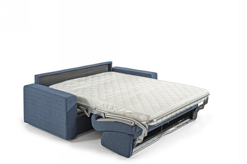 Made in Italy Urrita - Modern Blue Fabric Sofa Bed w/Queen Size Mattress — view 2
