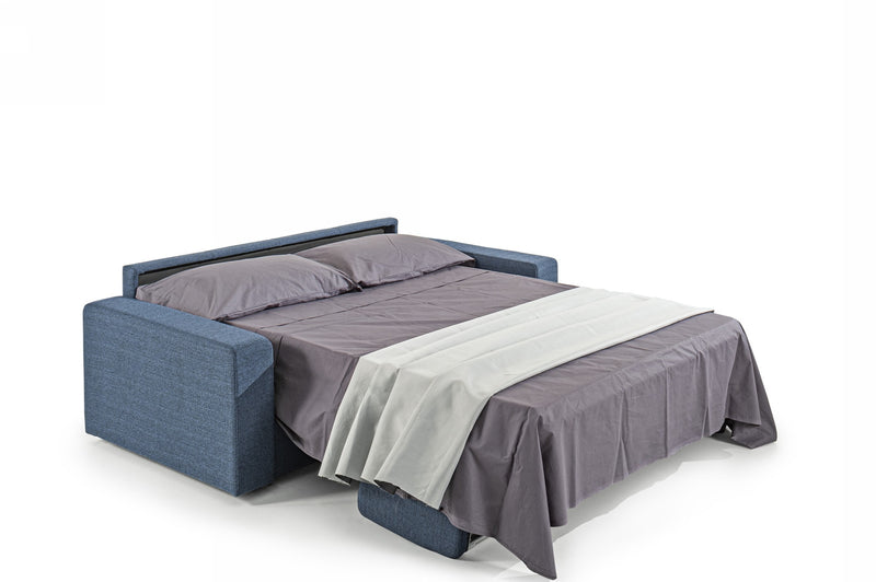 Made in Italy Urrita - Modern Blue Fabric Sofa Bed w/Queen Size Mattress — view 3