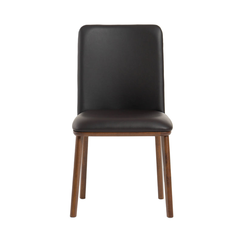 Utah - Modern Walnut and Brown Eco-Leather Dining Chair- Set of 2 — view 4