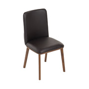 Utah - Modern Walnut and Brown Eco-Leather Dining Chair- Set of 2 — view 5