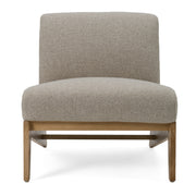 Vance - Modern Sand Fabric + Wood Accent Chair