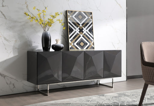 Vanguard - Modern Dark Grey High Gloss Buffet — view 2
