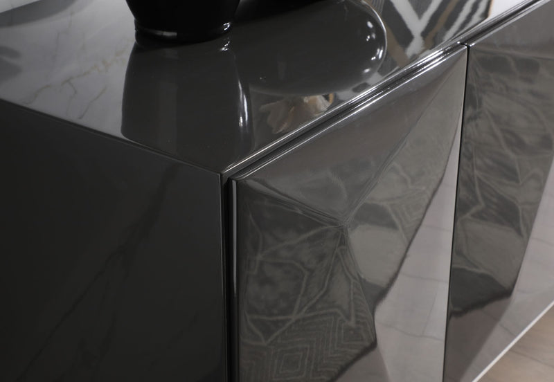 Vanguard - Modern Dark Grey High Gloss Buffet — view 3