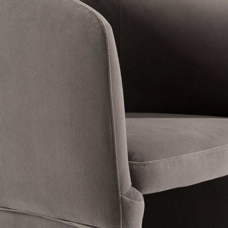 Vassar - Modern Grey Velvet Dining Chair — view 4