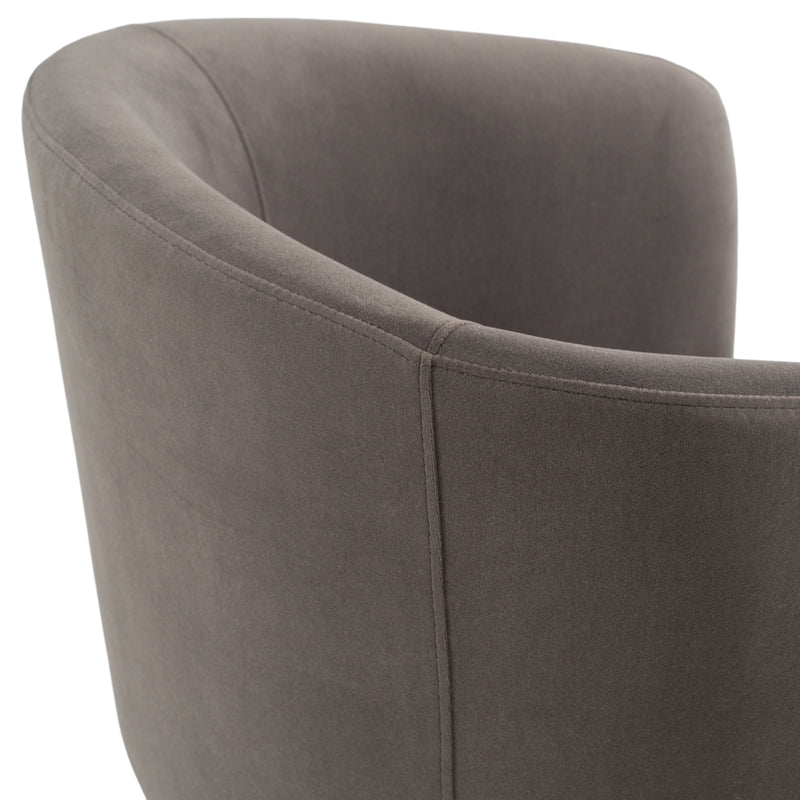 Vassar - Modern Grey Velvet Dining Chair — view 5