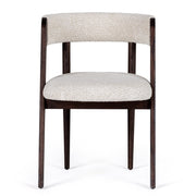 Vegas - Modern Cream Fabric + Walnut Oak Dining Chair (Set of 2) — view 4