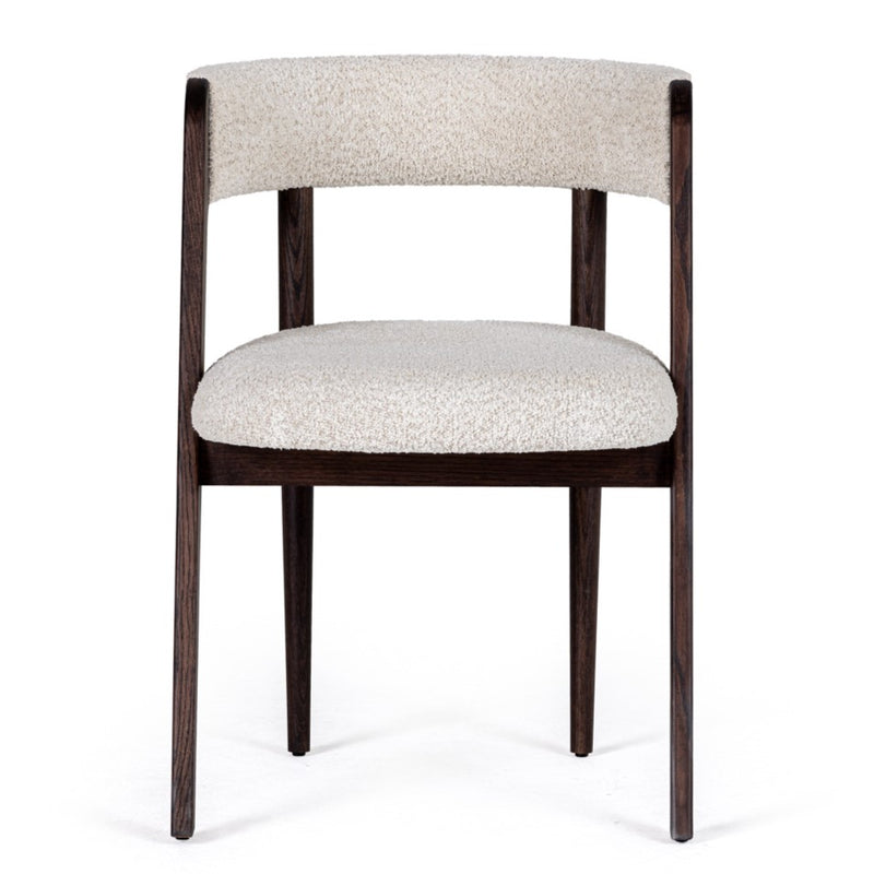 Vegas - Modern Cream Fabric + Walnut Oak Dining Chair (Set of 2) — view 4