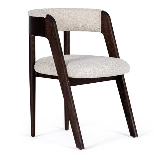 Vegas - Modern Cream Fabric + Walnut Oak Dining Chair (Set of 2) — view 2