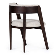 Vegas - Modern Cream Fabric + Walnut Oak Dining Chair (Set of 2) — view 5