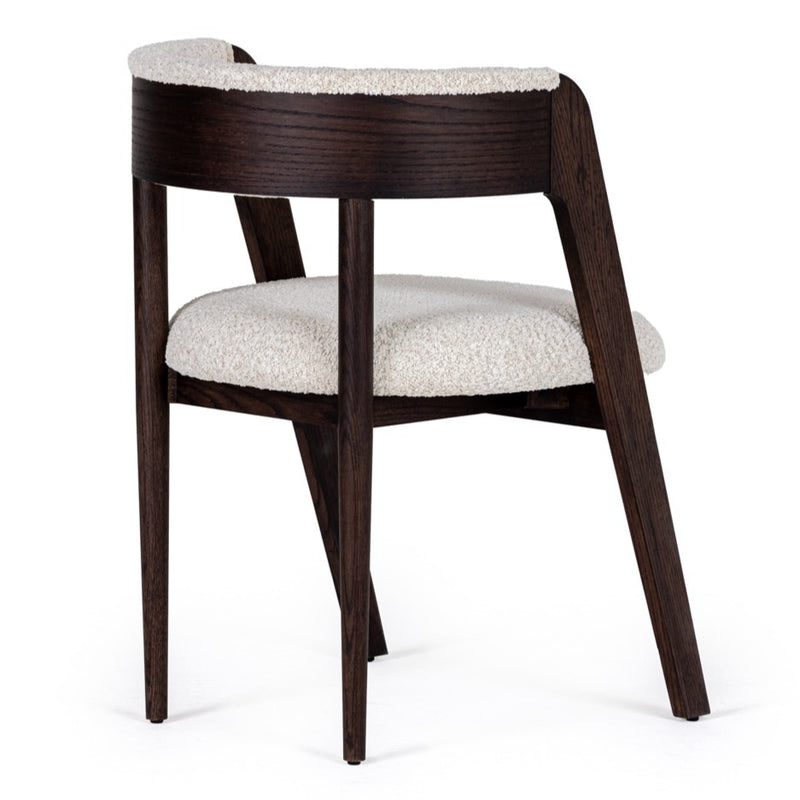 Vegas - Modern Cream Fabric + Walnut Oak Dining Chair (Set of 2) — view 5