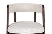 Vegas - Modern Cream Fabric + Walnut Oak Dining Chair (Set of 2)