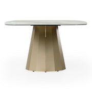 Vela - Modern Ceramic + Brass Dining Table — view 3