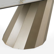 Vela - Modern Ceramic + Brass Dining Table — view 4